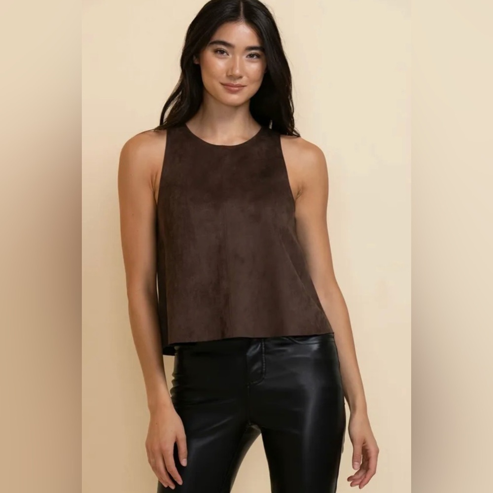 Ricki's Dark Brown Faux Suede Tank Top